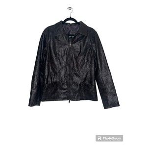 Me Jane Paisley Leather Coat